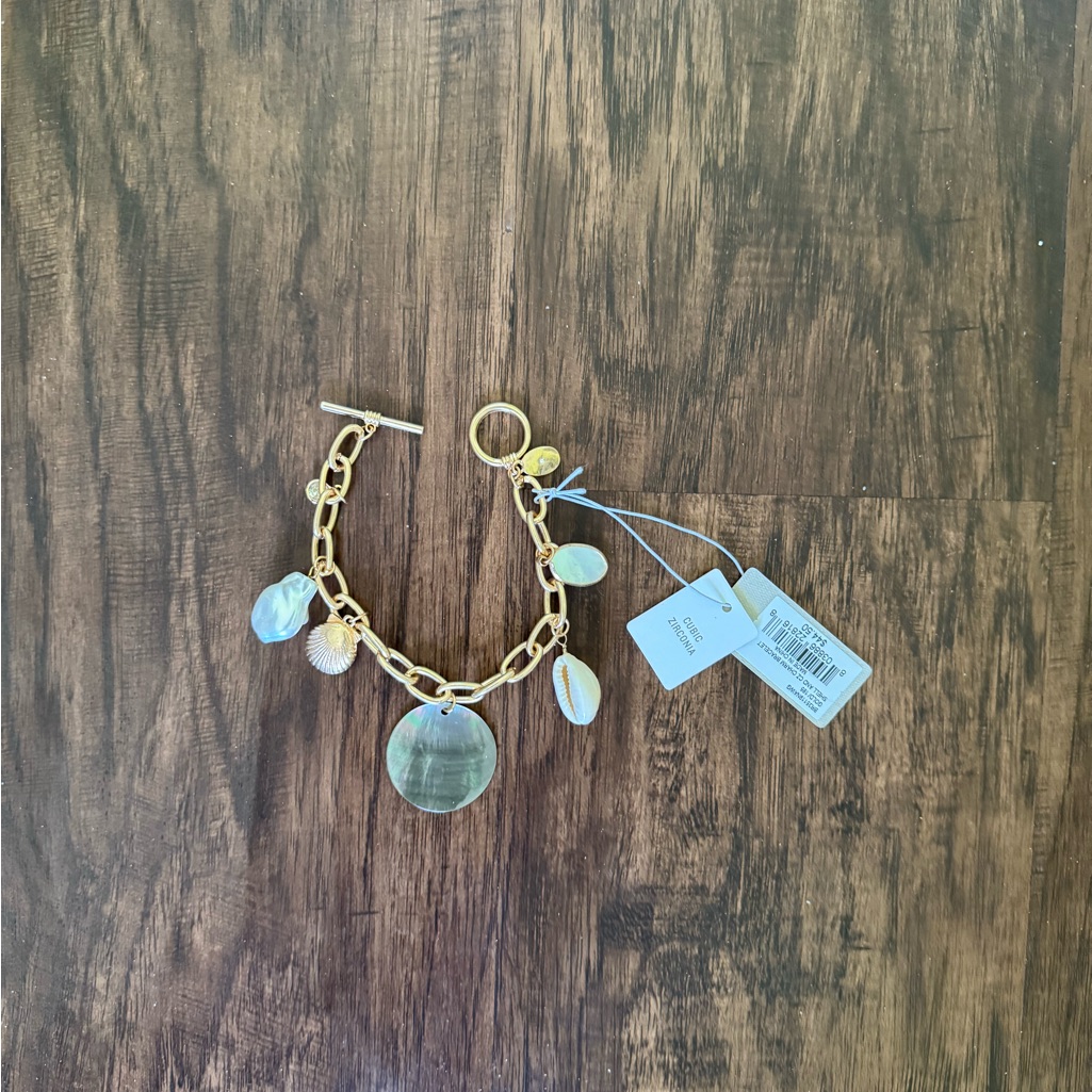 Tommy Bahama Shell And Cz Charm Bracelet 44$